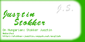 jusztin stokker business card